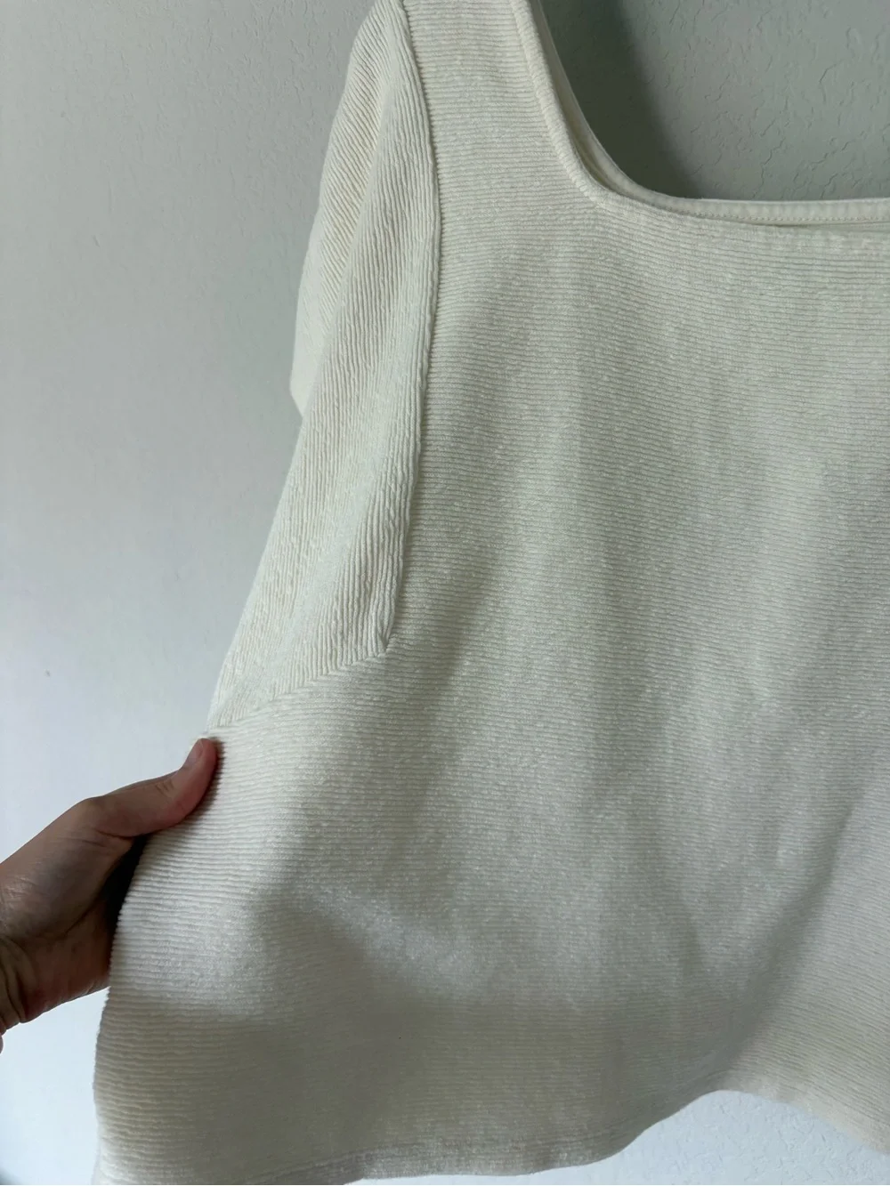 Madewell Cream Square-Neck Short Sleeve Women's Top XL - Picture 2 of 5